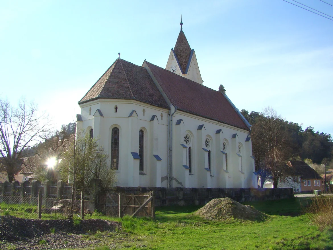 Die evangelische Kirche in Pruden von außen